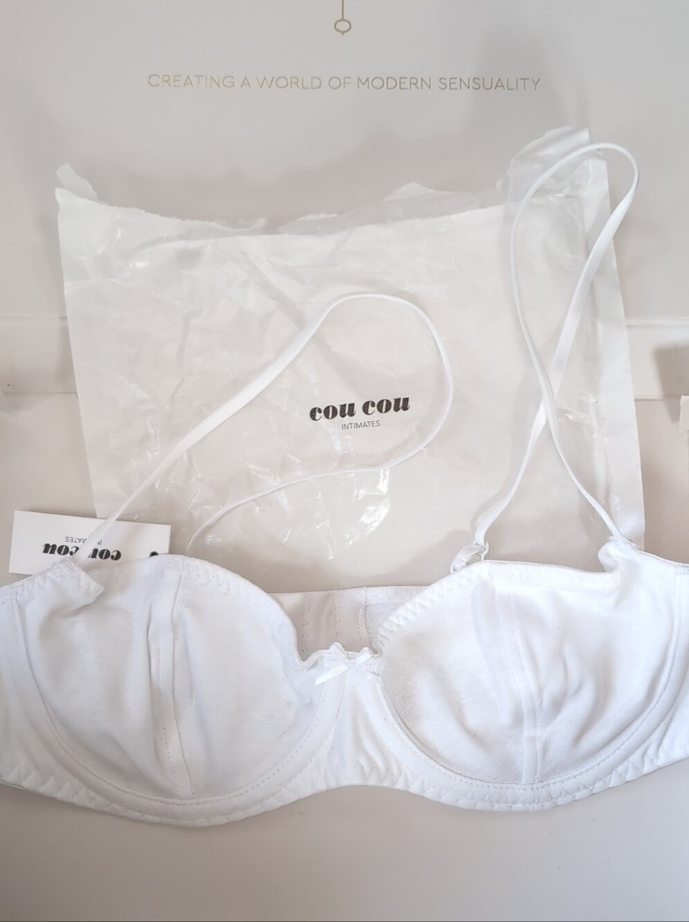 Cou Cou White Underwire Balconette Bra
